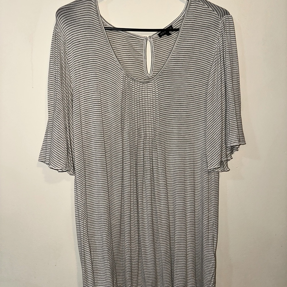 Hannah Stripe Bell Sleeve Top large